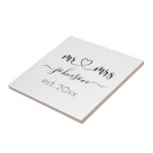 の結婚婚約ハートミセス・ネームパーソナライズされた タイル (側面)