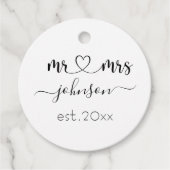 の結婚婚約ハートミセス・ネームパーソナライズされた フェイバータグ (正面)