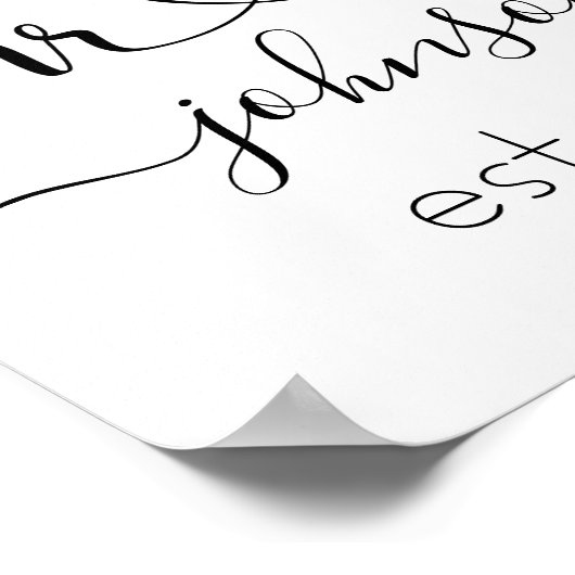 の結婚婚約ハートミセス・ネームパーソナライズされた ポスター (角)