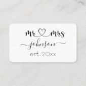 の結婚婚約ハートミセス・ネームパーソナライズされた 名刺 (正面)