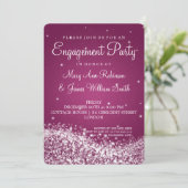 の結婚婚約パーティきらめく波形 招待状 (スタンド正面)