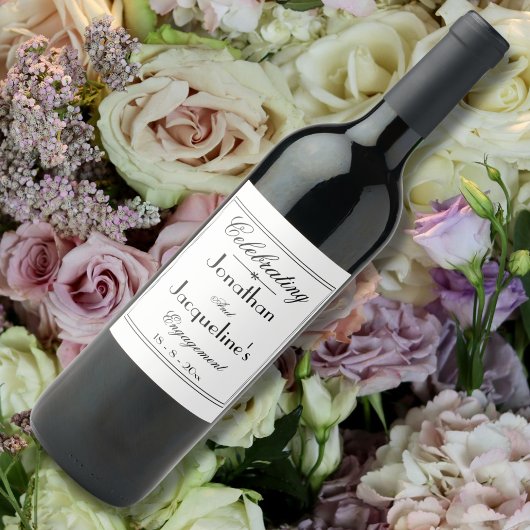 の結婚婚約パーティはシック・ホワイトを支持 ワインラベル