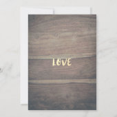 の結婚婚約パーティレースひまわりウッドライト 招待状 (裏面)