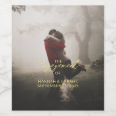 の結婚婚約パーティ写真の追加 ワインラベル (シングルラベル)