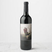 の結婚婚約パーティ写真の追加 ワインラベル (正面)