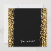 の結婚婚約パーティ金ゴールド 招待状 (裏面)