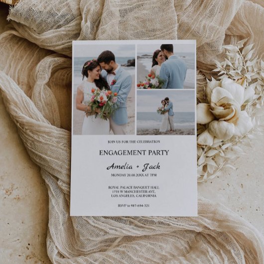 の結婚婚約フォト招待状テンプレート 招待状