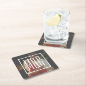 の結婚婚約モノグラム – 写真にはフィルターがある スクエアペーパーコースター (インサイチュ)