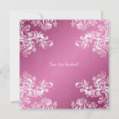 の結婚婚約ヴィンテージ旋回2 Pink 招待状 (裏面)