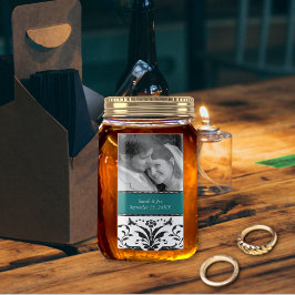 の結婚婚約写真ダマスク日付を保存 ラベル