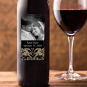 の結婚婚約写真ダマスク日付を保存 ラベル