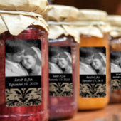 の結婚婚約写真ダマスク日付を保存 ラベル