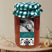 の結婚婚約写真ダマスク日付を保存 ラベル