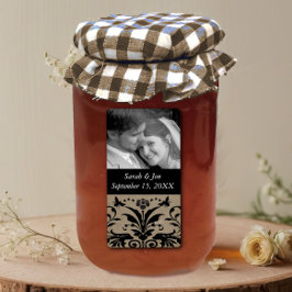 の結婚婚約写真ダマスク日付を保存 ラベル