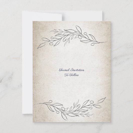 の結婚婚約日付リーフを保エレガント存 セーブザデート (裏面)