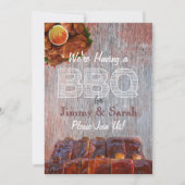 の結婚婚約BBQパーティー 招待状 (正面)