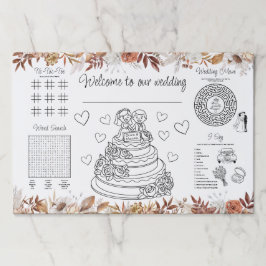 の結婚子供の活動の着色ランチョンマット ペーパーパッド