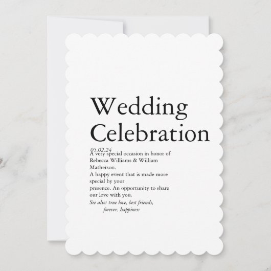 の結婚定義パーティー サンキューカード (正面)