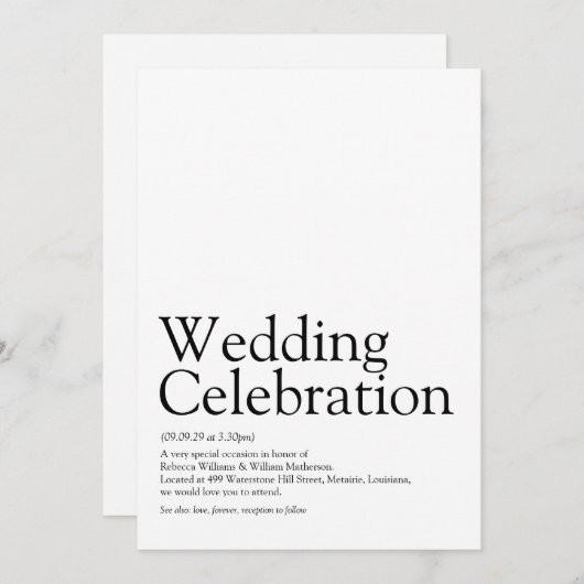 の結婚定義 招待状 (正面/裏面)