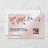 の結婚宛先ワールドマップ詳細QRコード 出欠カード (正面)