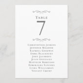 の結婚客席一覧テーブル番号グレーカード (裏面)