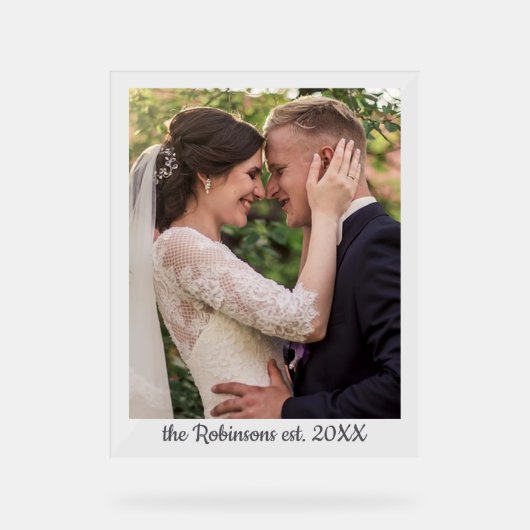 の結婚家族の設立日の写パーソナライズされた真 アクリルサイン (正面)