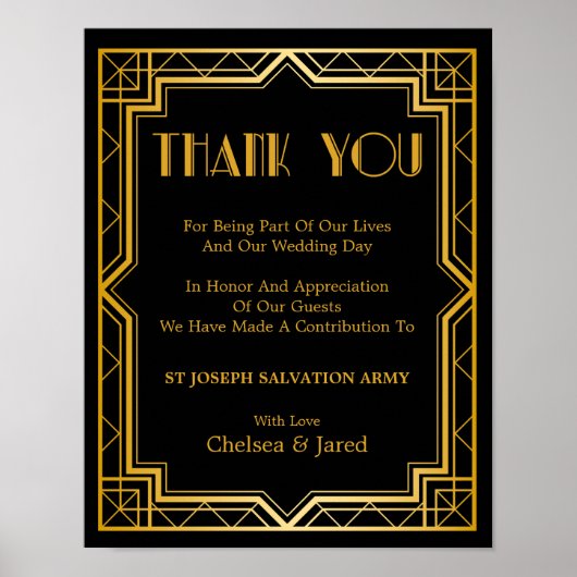 の結婚寄付看板 | Gatsbyアールデコ ポスター (正面)