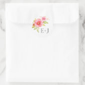 の結婚封筒用シールピンクフローラ水色3605 ラウンドシール (バッグ)