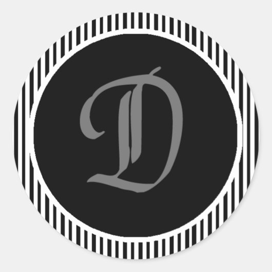 の結婚封筒用シールDモノグラムのシール ラウンドシール (正面)