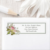の結婚差出人住所ウォーターカラーピンクローズ ラベル (インサイチュ)