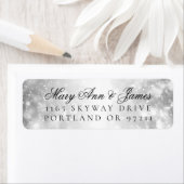 の結婚差出人住所シルバーきらめくライト ラベル (インサイチュ)