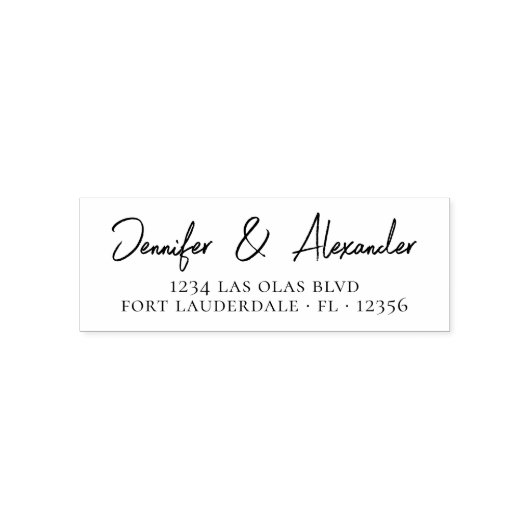 の結婚差出人住所トレンディーモダンスクリプトSelf-i セルフインキングスタンプ (デザイン)