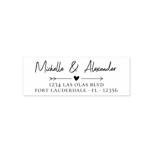 の結婚差出人住所ハートモダンスクリプトSelf-i セルフインキングスタンプ (デザイン)