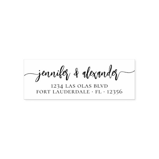 の結婚差出人住所モダンシンプルスクリプトセルフ –  セルフインキングスタンプ (デザイン)