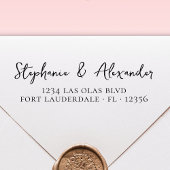 の結婚差出人住所モダン手書きスクリプト セルフインキングスタンプ