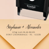 の結婚差出人住所モダン手書きスクリプト セルフインキングスタンプ