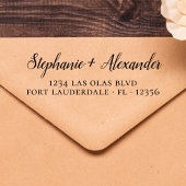 の結婚差出人住所モダン手書きスクリプト セルフインキングスタンプ