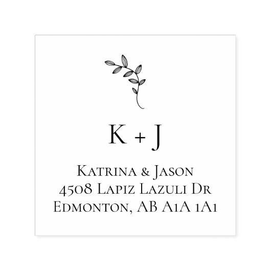 の結婚差出人住所モノグラムカスタム セルフインキングスタンプ (デザイン)