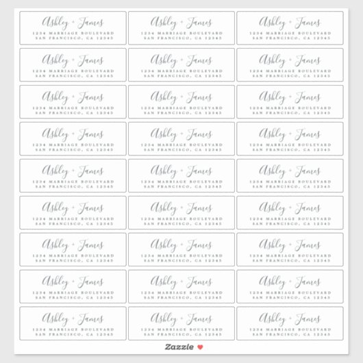 の結婚差出人住所ラベル4.45 x 1.45インチ27x シール (シート)