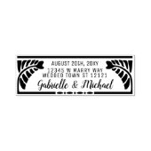 の結婚差出人住所植物性シダ名+日付 セルフインキングスタンプ (デザイン)