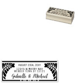 の結婚差出人住所植物性シダ名+日付 ラバースタンプ (押印)