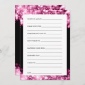 の結婚希望ピンクきらめくライト アドバイスカード (正面/裏面)