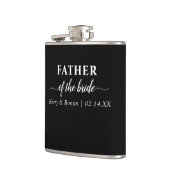 の結婚年月日と新婦の黒い父の名 フラスク (左)