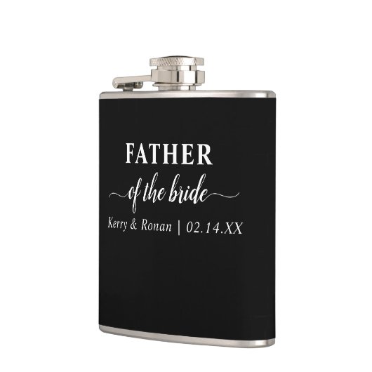 の結婚年月日と新婦の黒い父の名 フラスク (左)