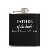 の結婚年月日と新婦の黒い父の名 フラスク (正面)