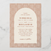 の結婚幾何学的 箔招待状 (正面)