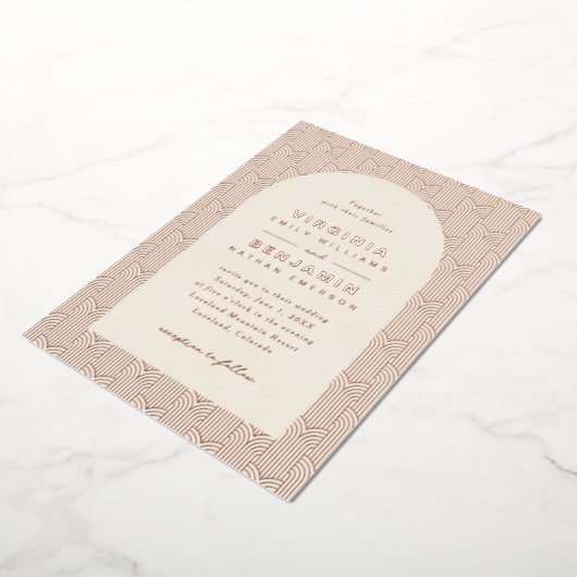 の結婚幾何学的 箔招待状 (回転した状態)