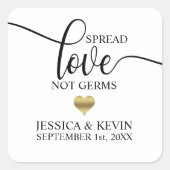 の結婚広がる愛は金ゴールドハートはHaを好む スクエアシール (正面)