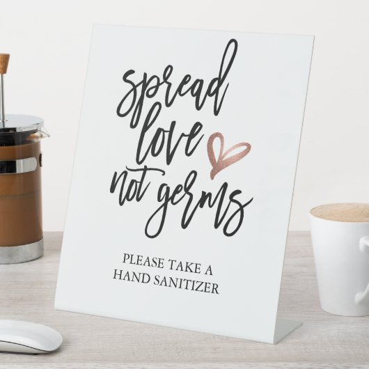 の結婚広がる愛はGerms Sanitizer 台座サイン (インサイチュ)