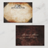 の結婚座席カー空白のド – 背面のフロント名 プレイスカード (正面/裏面)